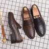 Men Leather Shoes Slip-On Fashion Casual Leather Soft Man Shoes Thick Bottom Flat Classic Design Big Size 38-47