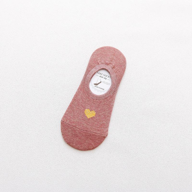 5 PairsLot Women Socks Summer New Lovely Invisible Sock Slippers No Show Socks Cute Love Print Ankle Socks Female Short Socks