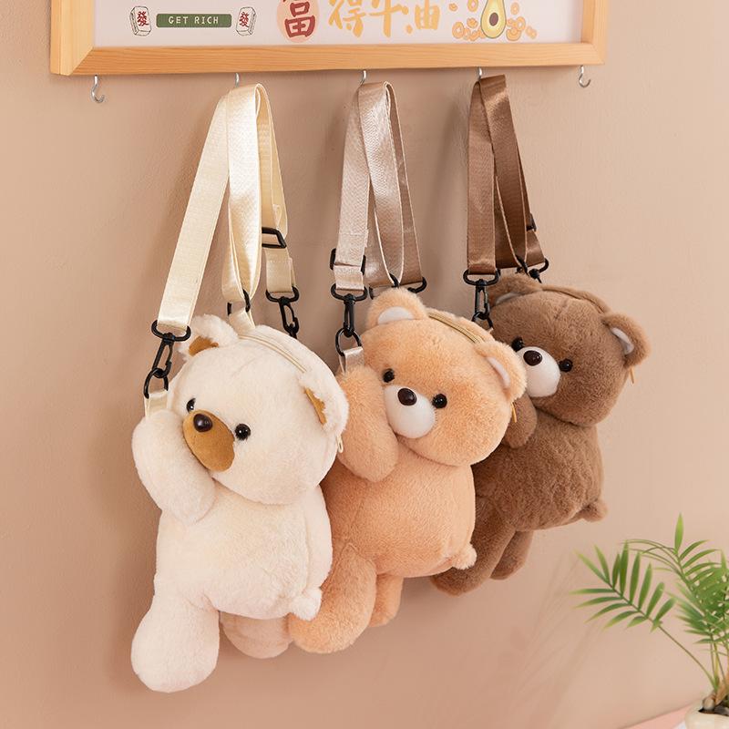 Cute Cute Bear Plush Backpack for Best Friend Birthday Gifts for One-shoulder Bear Bag Floor Push Event Gifts