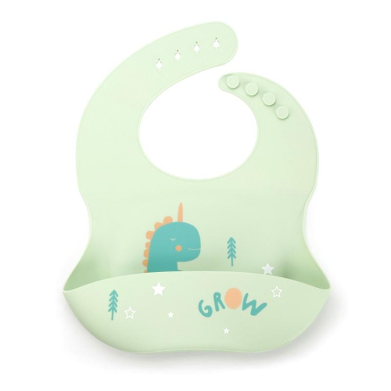 

Водонепроницаемая пеленка для кормления новорожденных, креативные слюнявчики для мальчиков и девочек, пищевой силикон, простые в использовании и чистке, прочные для ребенка зелёный