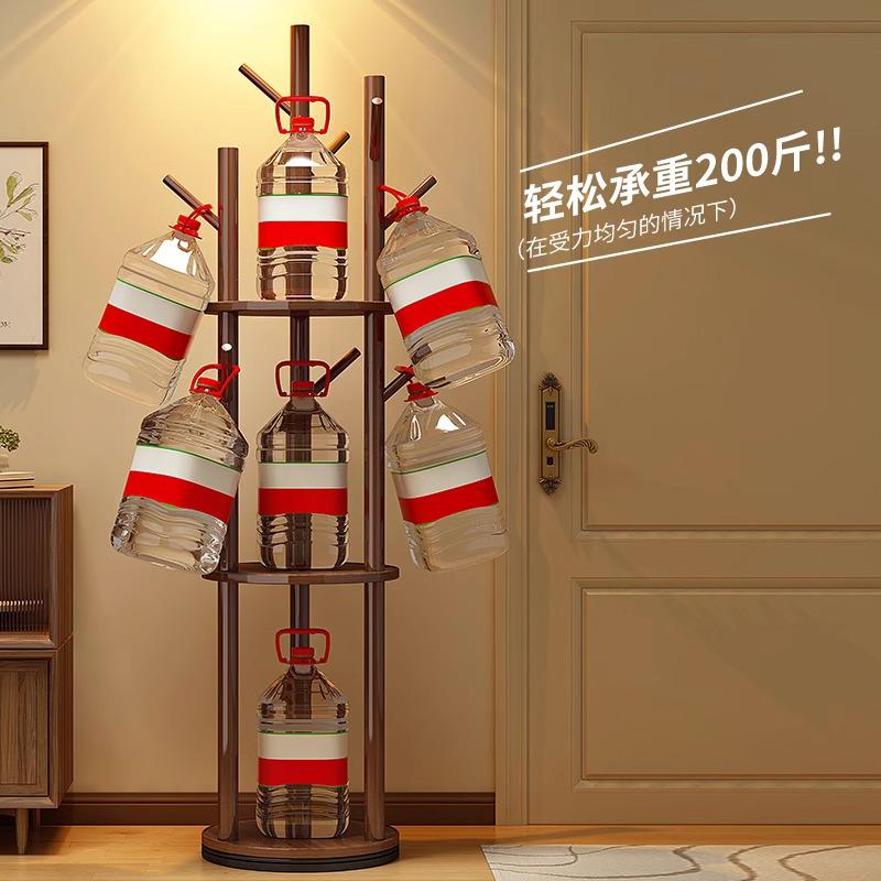 Solid Wood Rotating Floor Coat Rack - Vertical Clothes Hanger for Bedroom and Living Room