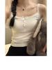 Xin Bang Bang White Lace Trim Padded Camisole: Women's Summer Vest with Beautiful Back Design