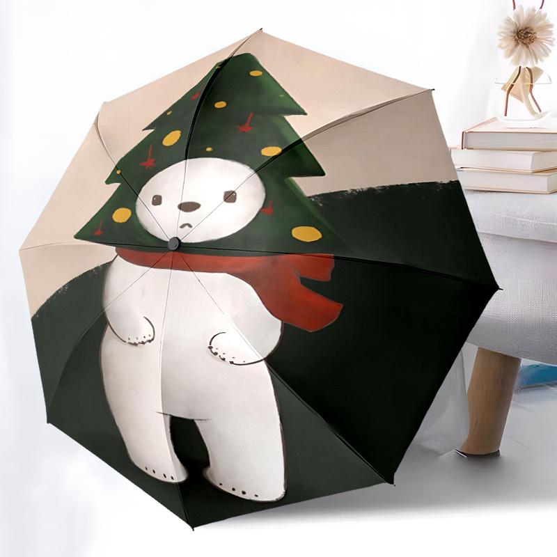 1pc Polar Bear Christmas Umbrella That Opens Closes Automatically Perfect Gift with a Convenient Folding Mechanism 76