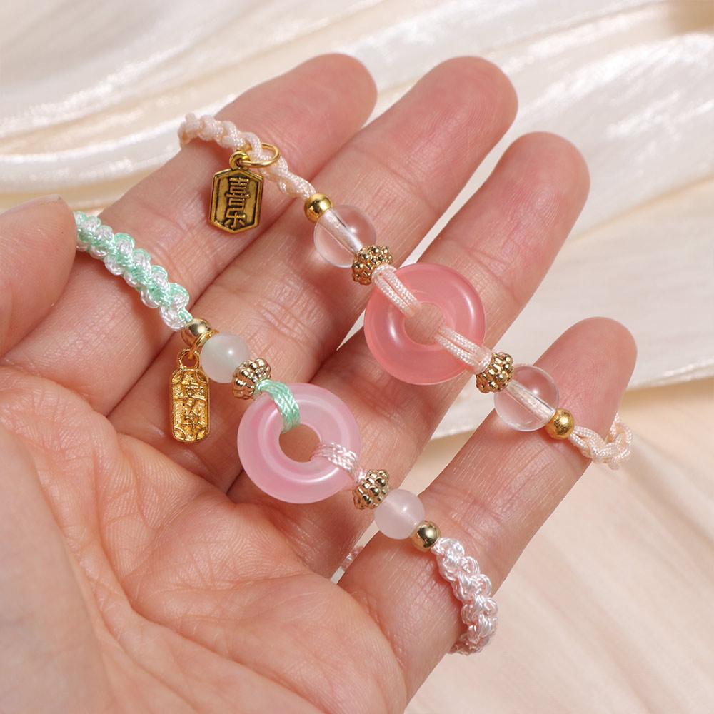 Beaded Ping An Buckle Bracelet Zodiac Year Weave Hand Rope Fashion Couple Bracelet  Lovers
