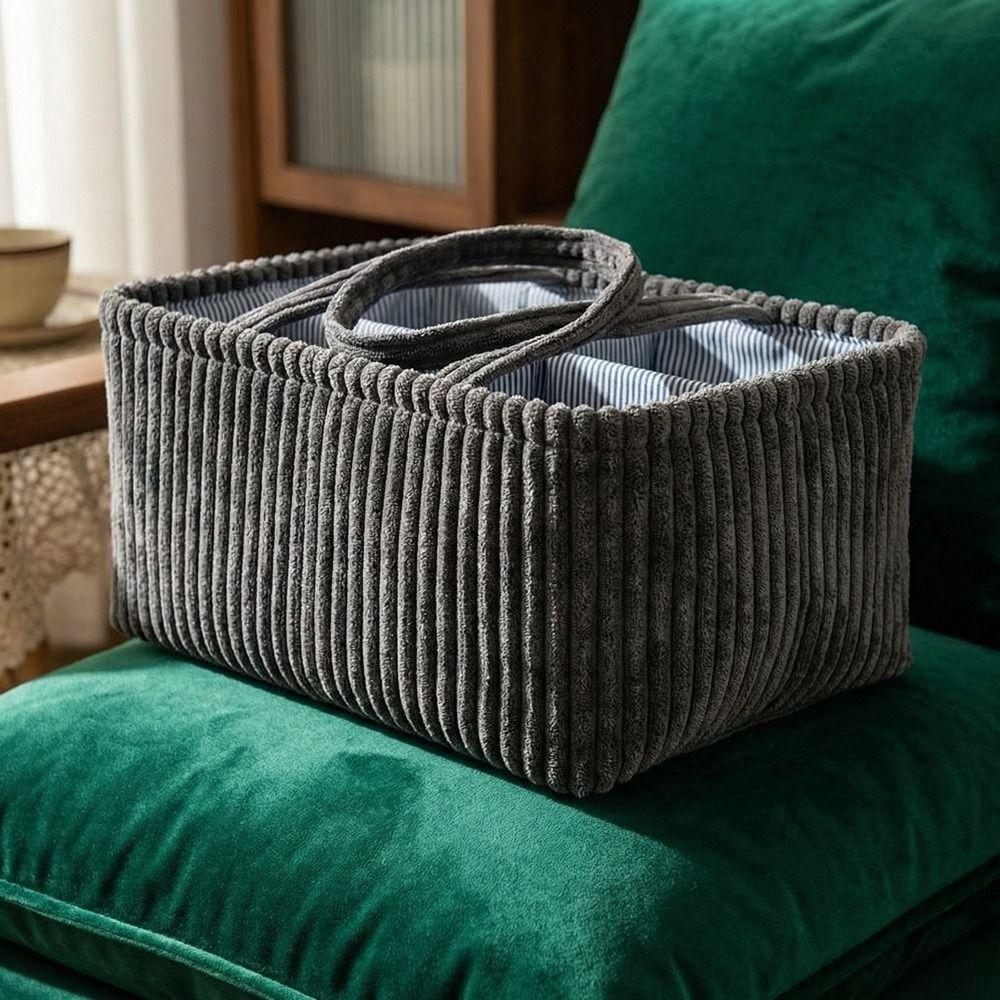 Cesto Portaoggetti con Scomparti in Tessuto Multifunzione Colore Solido Grande Capacità Borsa per Pannolini da Bambino con Manico Borsa per Mamma Uso Stanza dei Giochi