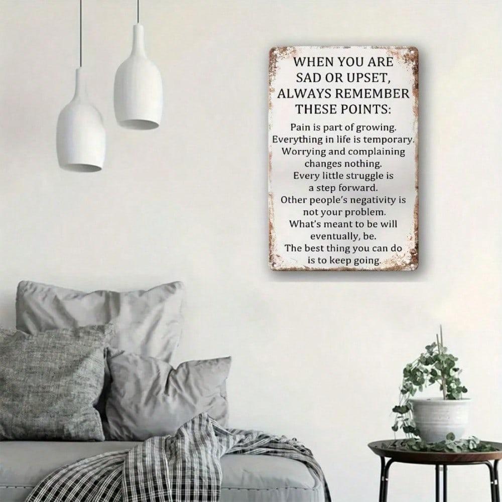 Vintage Metal Tin Sign Wall Art Rustic Motivational Quote Plaque Home Bar Cafe Decor