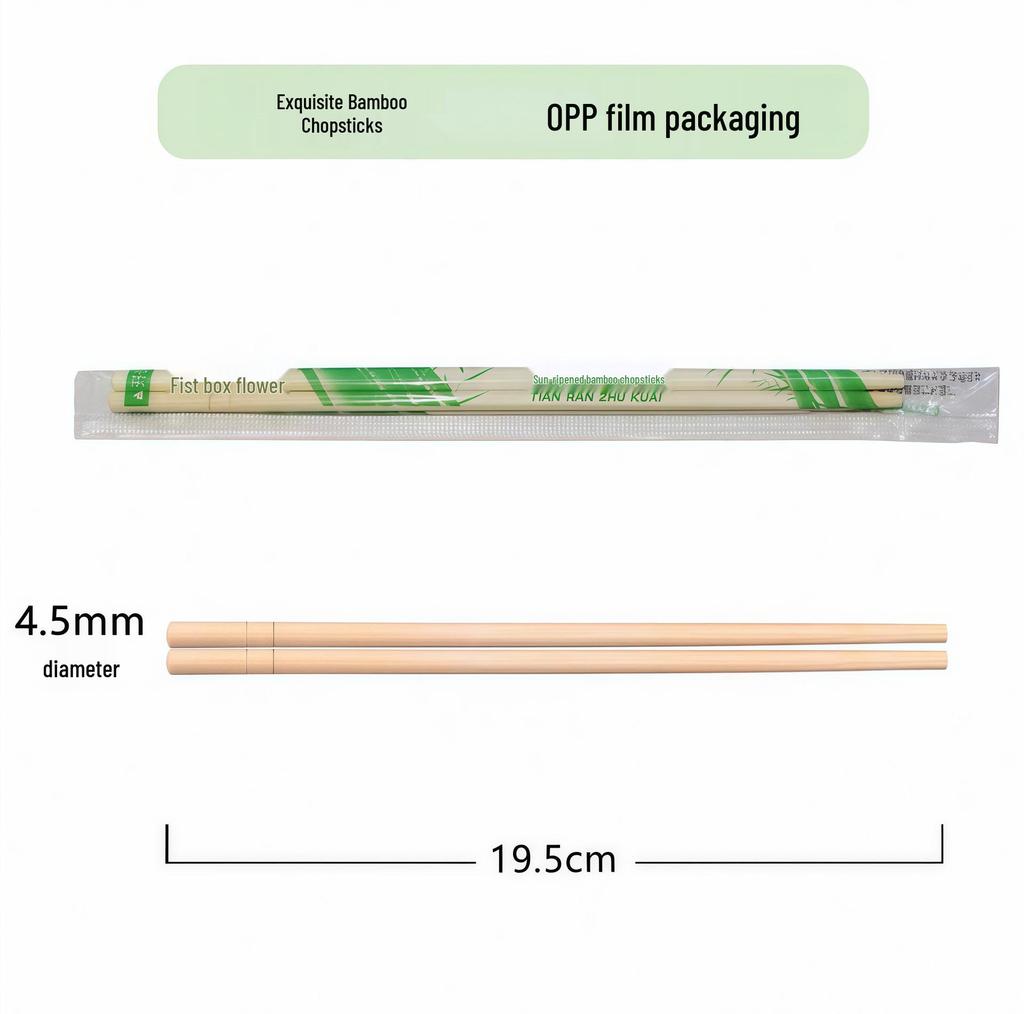 Individually Wrapped Disposable Bamboo Chopsticks - Thickened, Lengthened Round Chopsticks for Restaurants and Takeout