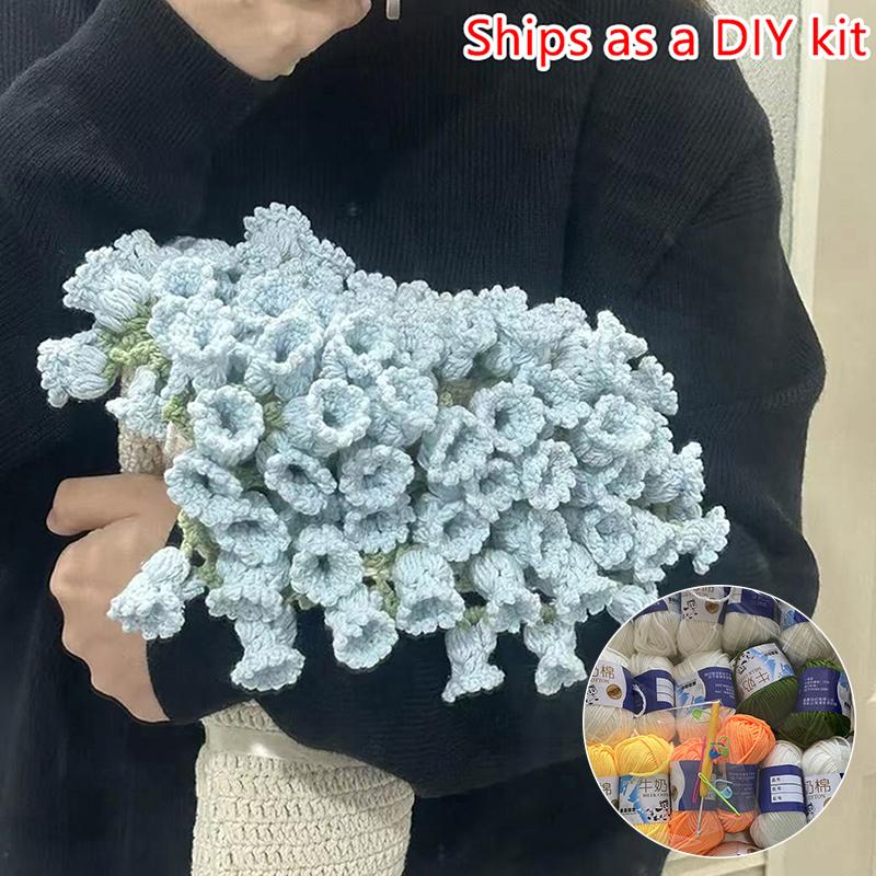 Handmade Wool Diy Bouquet Blanket Crochet Blanket Gift For Mother,Girlfriend,Sofa Blanket Surprise Flower Bouquet