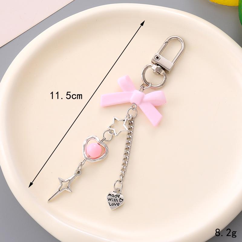 Handmade Colorful Bow Pendant Phone Case Keychain Lanyard Charm