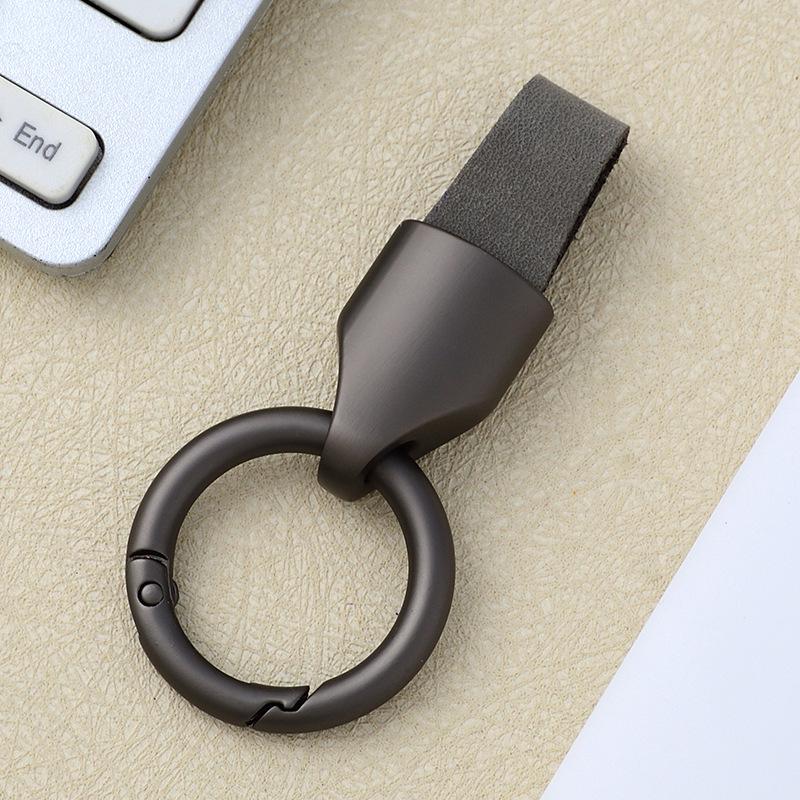 Personalisierter Auto-Schlüsselanhänger für Herren - Kurzer Anti-Verlust-Leder-Schlüsselanhänger mit aufgedrucktem Logo