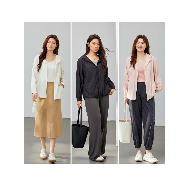 [Outdoor Wear] Lightweight and Breathable Hooded Sun Protection Jacket, Xianlixiu Plus-Size Women's Clothing for Fat Girls, 2026 Summer New Style