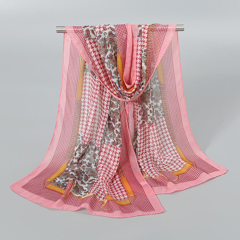 Luxury Chiffon Silk Scarf Spring Summer Scarf Women Head Scarf Beach Shawls Bandana Headband Muslim Hijabs Black Scarf/Scarves