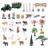 42Pcs Farm Animal Toy Set Plastic Farm Animal Figurines Tractor Fence Toy Farm Playset Educational Learning Toy Gift