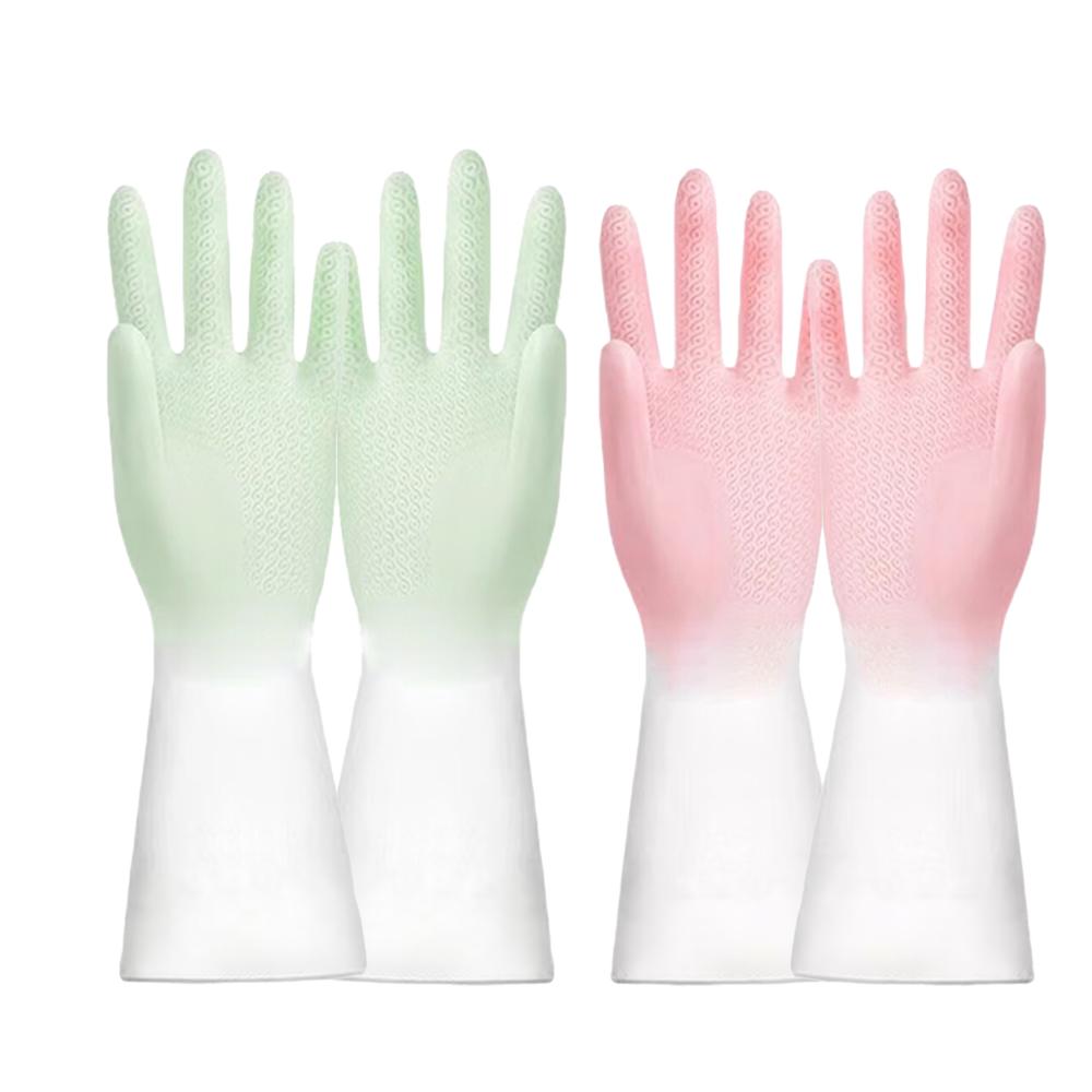 Household Cleaning Gloves Waterproof Non Slip Durable Kitchen Dishwashing Long Cuff Gloves For Housework Car Washing Laundry