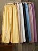 Large Size Women's Cotton and Linen Casual Pants, Embroidered Wide-leg Pants, Loose Cotton and Linen Casual Trousers