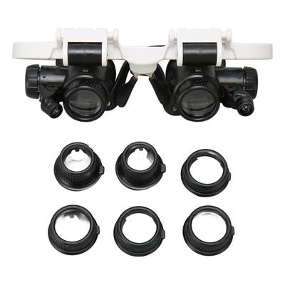 Lente d'ingrandimento con fascia 7x, 10x, 15x e 25x, con illuminazione a LED per la creazione di gioielli