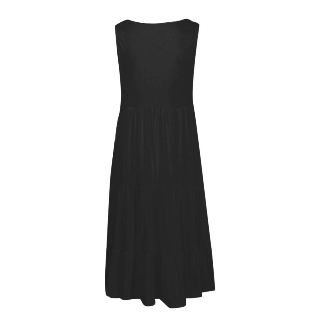 Womens Holiday Summer Sleeveless Party Beach Dress