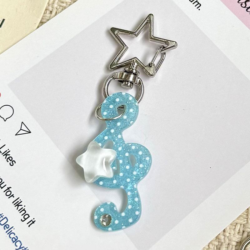 Fashion Cartoon Acrylic Keychain Sweet Musical Note Shaped Keychain DIY Bag Charms Fashion Accessories