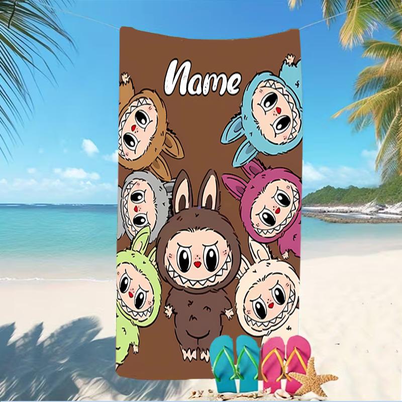 Customizable personalized beach towels Lububu themed designs.Suitable for the beach, yoga, sports;ideal as beach accessories