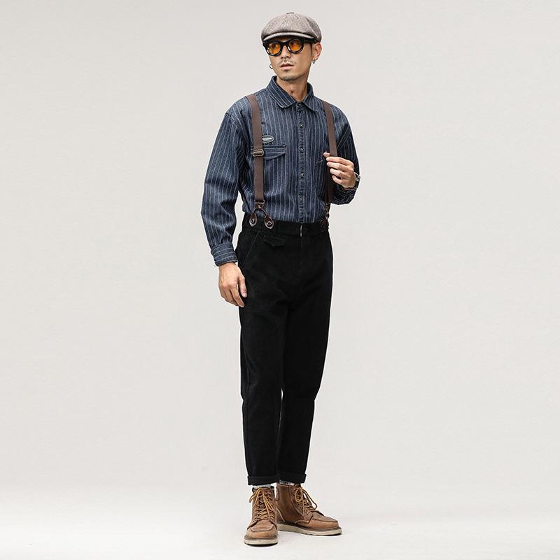 "Męskie spodnie sportowe w stylu retro punkowym - kombinezon w stylu brytyjskim"