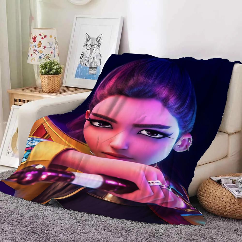 KPop Demon Hunters Colorful Anime Blanket: Girls and Cute Monsters, Super Cool Patterns, Warm and Warm