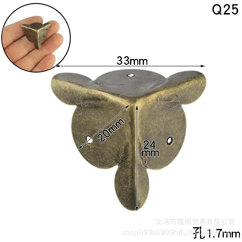 20Pack Furniture Antique Bronze Triangle Edge Metal Corner Guard for Storage Box Jewelry Case Cabinet Coffee Table Wooden Chest