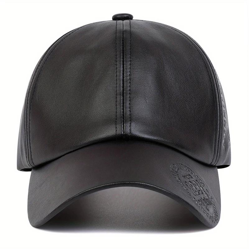 Unisex Vintage Leather Baseball Caps Outdoor Adjustable Spring and Autumn Casual Sunscreen Hat