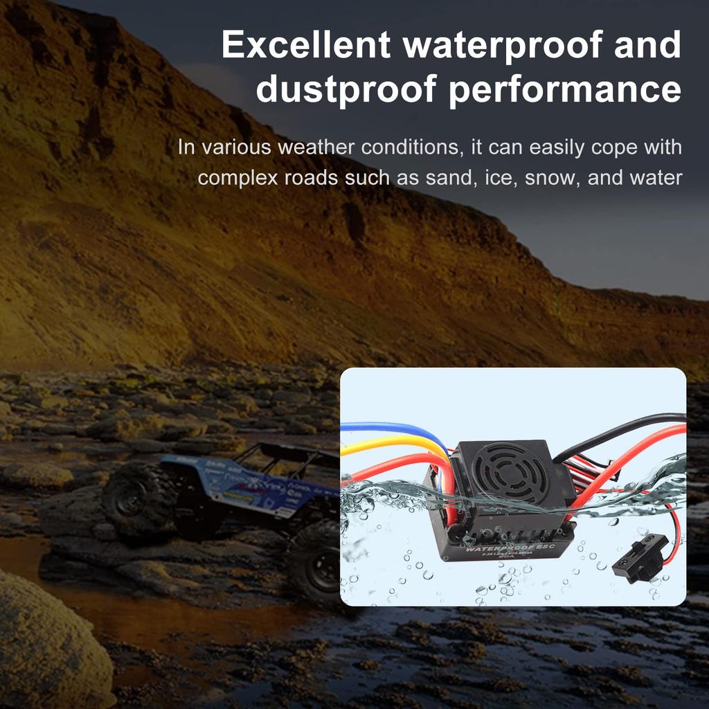 GoolRC 3650 4500KV Brushless Motor with 60A ESC & Programmer Card Combo for HSP HPI Wltoys 1:8 / 1:10 Remote Control Car and Boat Replacement