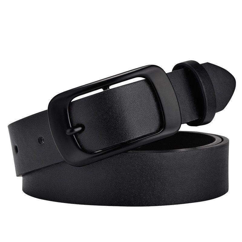 Black Vintage Sophisticated Buckle Belt For Women Ideal For Casual Denim Wear