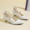 Fashion 2025 new Sexy Pointed Toe Low Heels Sandals Women Fashion Patent Leather Shoes Luxury Designer  Elegant Female Pumps