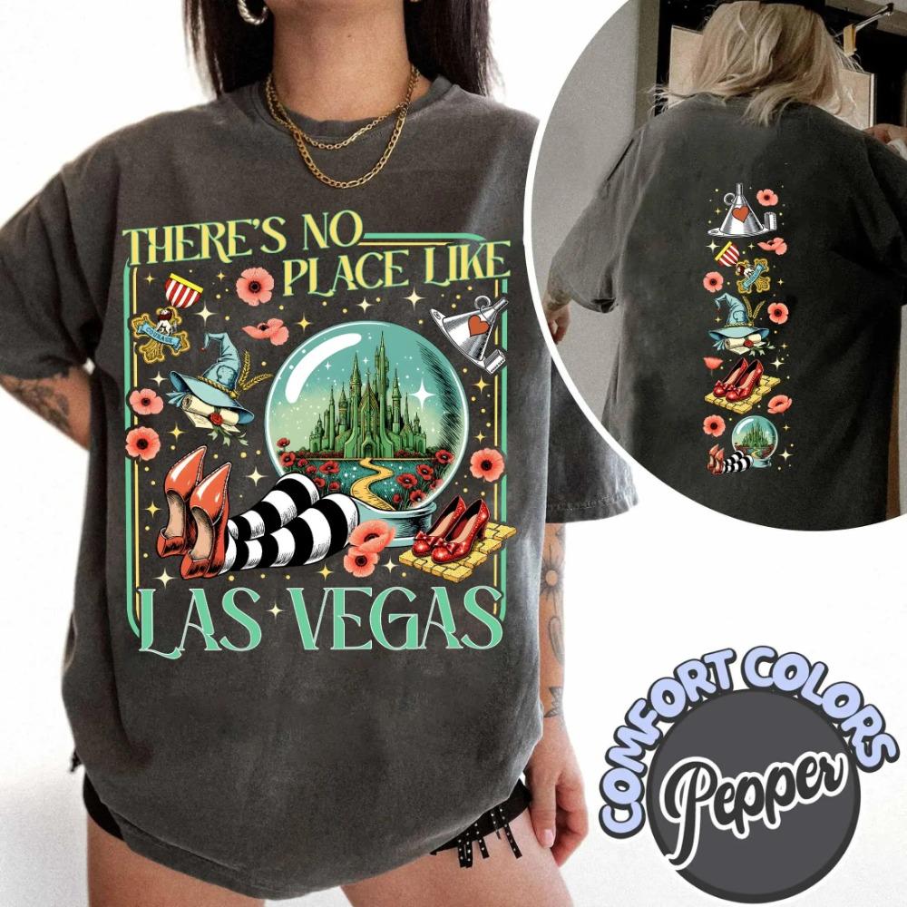 

Magical Wizard Embroidered Pattern T-Shirt Meeting of The Wizard and The Yellow Brick Road Classic Literature T-Shirt 3XL