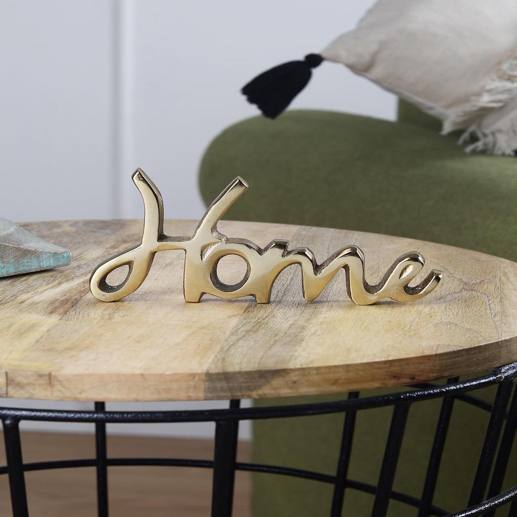 Heimschild Deko | Dekorative Artikel für Wohnzimmer | Hausdeko Schlafzimmer | Metall Wortschild Tafel Mittelstück | Hausdekoration für Zimmer, Küche-Gold