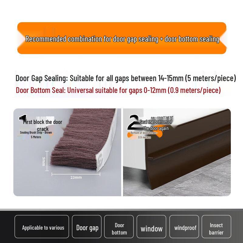 

Self-Adhesive Brown Brush Door Window Seal Strip