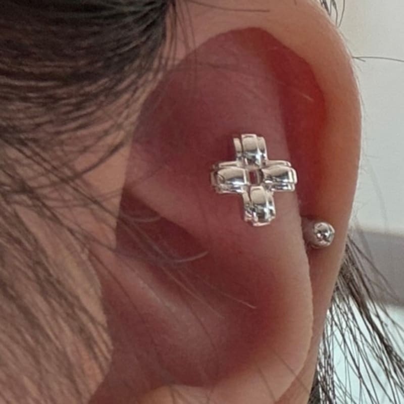 Mahogani SMALL LAYERED CROSS PIERCING