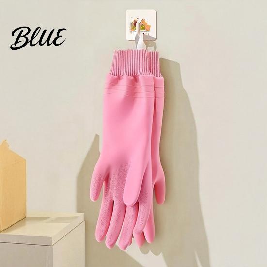 Thermal Kitchen Gloves Fleece Lined Dishwashing for Housework, Waterproof PVC Rubber Cleaning Gloves, Anti-slip Housework Grip Warm Velvet Lining