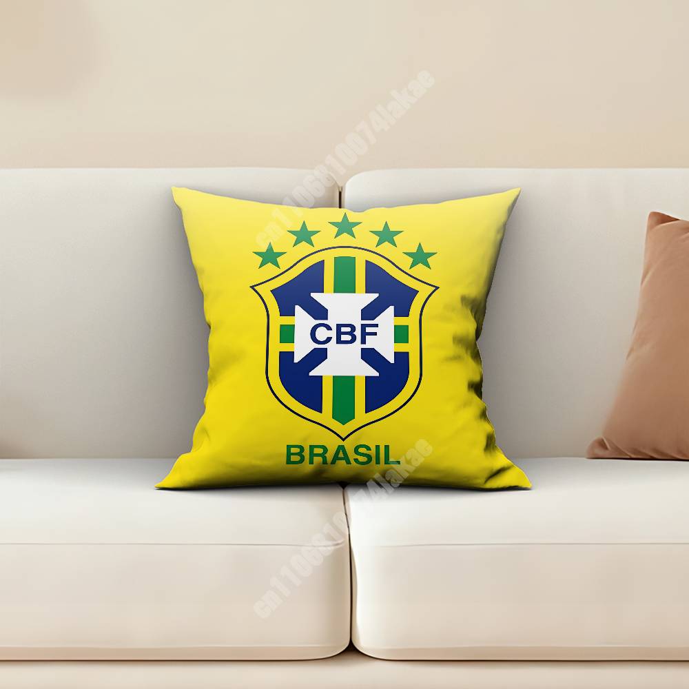 Brazil Football Brasil Soccer Sofa Couch Pillow Cover Cushion Case Home Bedroom Decoration