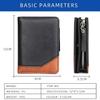 Color Blocking Business Clutch Bag Zipper Men Card Holder Vintage Men Short Wallet  Travel