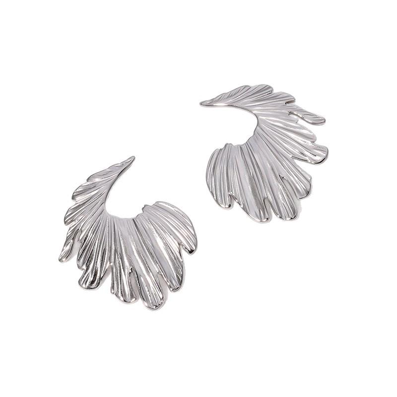 Retro Wing 18k Gold-Titanium Stainless Steel Stud Earrings for Women