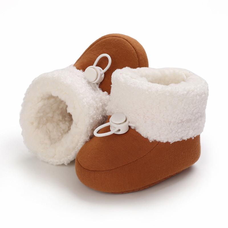Baby Winter Cotton Shoes With Soft Sole And Magic Tape Closure For Toddler Comfort