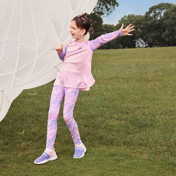 Skechers Kids Comfortable Versatile Casual Outdoor Non-Slip Shock Absorbing Low-Top Running Shoes Kids sneakers Pink Purple 302579L-PKLV