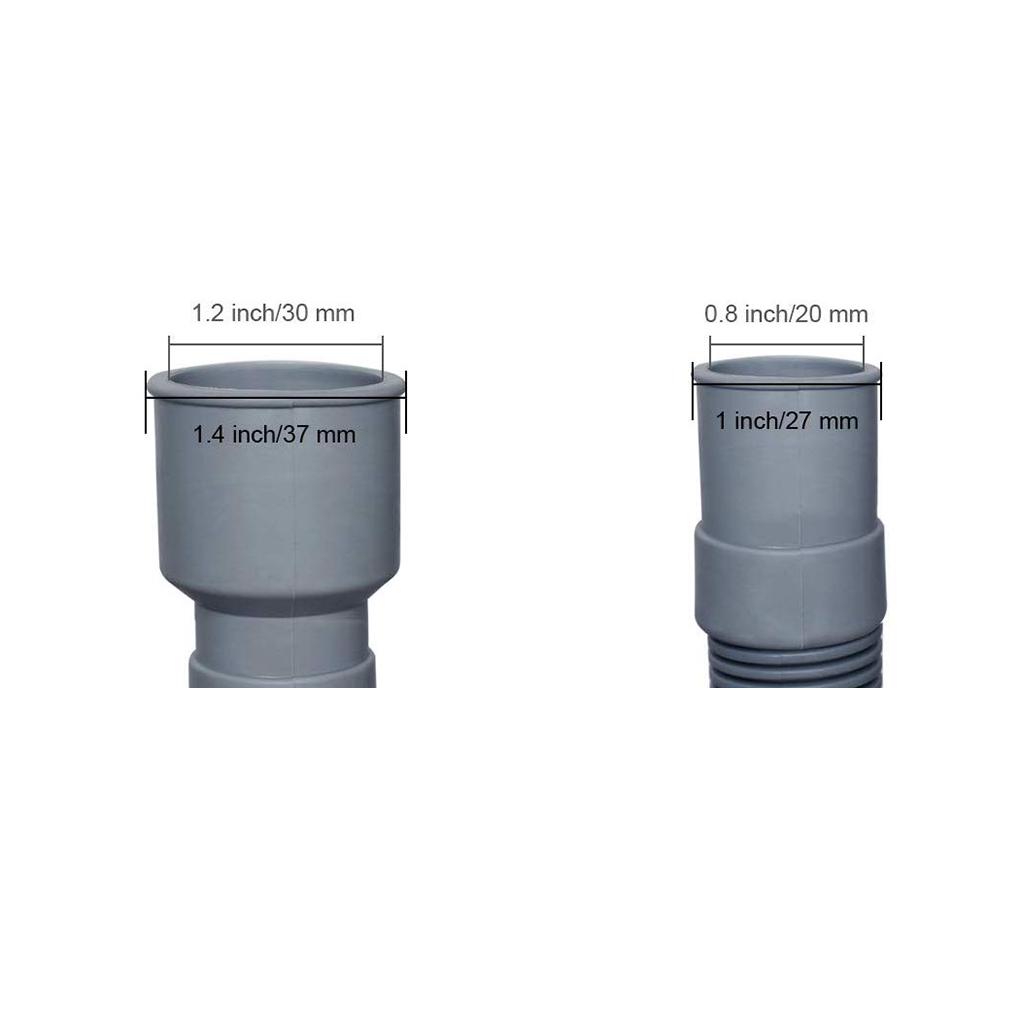 2M Washing Machine Dishwasher Corrugated Drain Hose Long Flexible Extension Waste Pipe Kit with Connector Clip for Bathroom