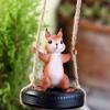 Hanging Garden Decoration Swing Lifelike Resin Squirrel Figurine Squirrel Statue Ornament Indoor