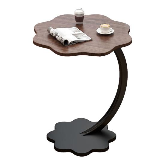 C-shaped Side Table with Flower Shape Tabletop Office Living Room Bedroom 45659