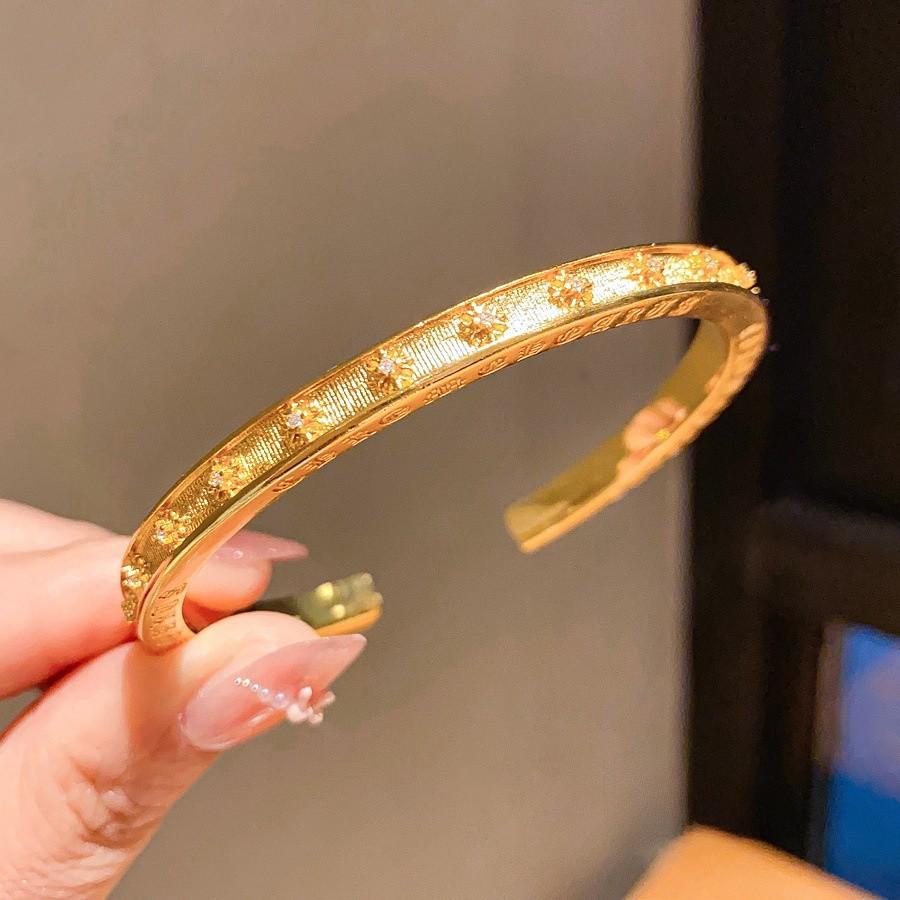 Vintage Cross Bracelet With Cz Zirconia Copper Gold Plating For Fashion Enthusiasts