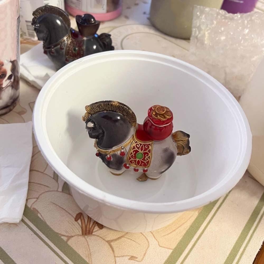 Rotatable Resin Foal Statue The Tea Favors Color-changing Horse Ornament  Wealth Attraction