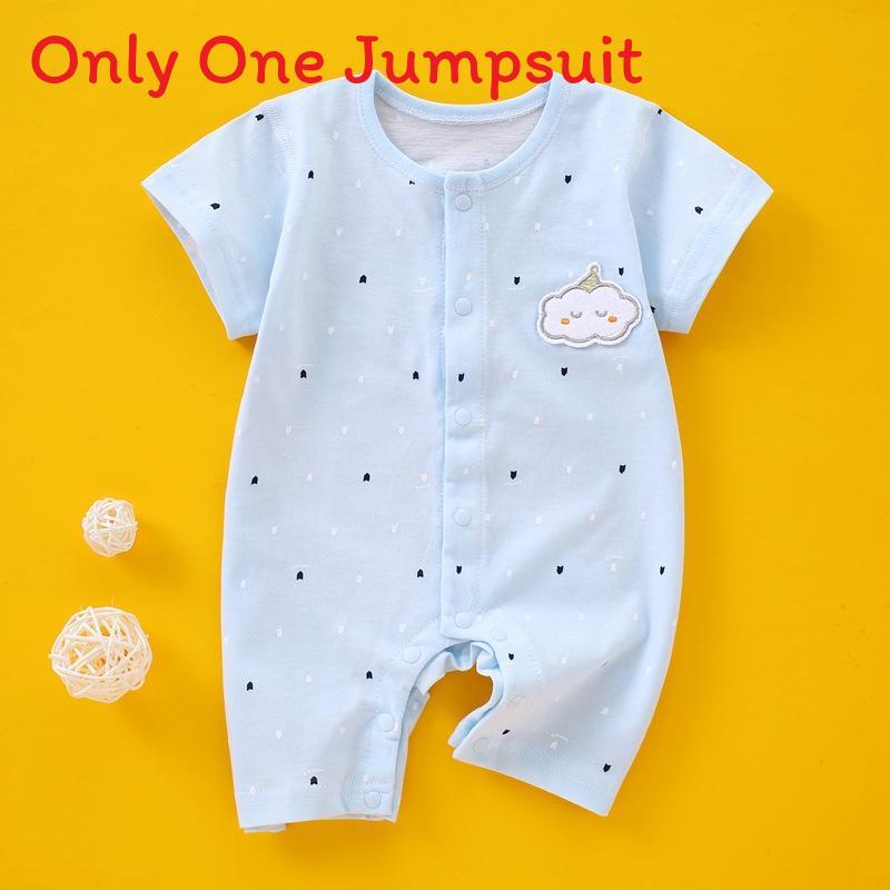 Baby Cotton Summer Romper With Short Sleeves For Newborns And Infants