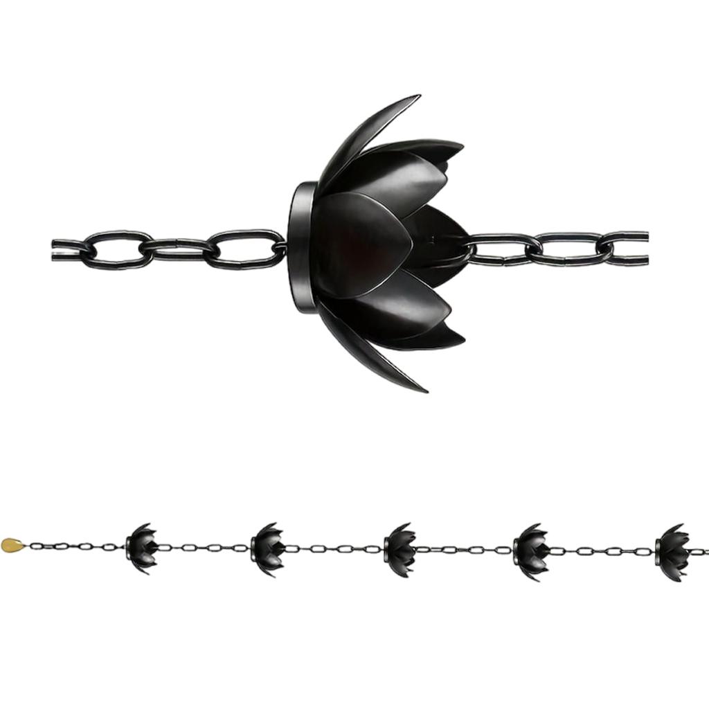 Flower Rain Chain for Gutters with Adapter Flower Rain Chain Cups Gutter Downspout Water Home Display Adjustable
