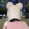 1Pcs Thicken And Warm Ear Protection Wind And Snow Hat Plush Little Bear Lei Feng Hat Winter New Women'S Plush Cute Bear Ear Hat