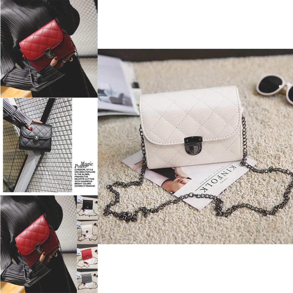 Elegant Pu Leather Female Hand Bags With Rivet Chain For Versatile Use