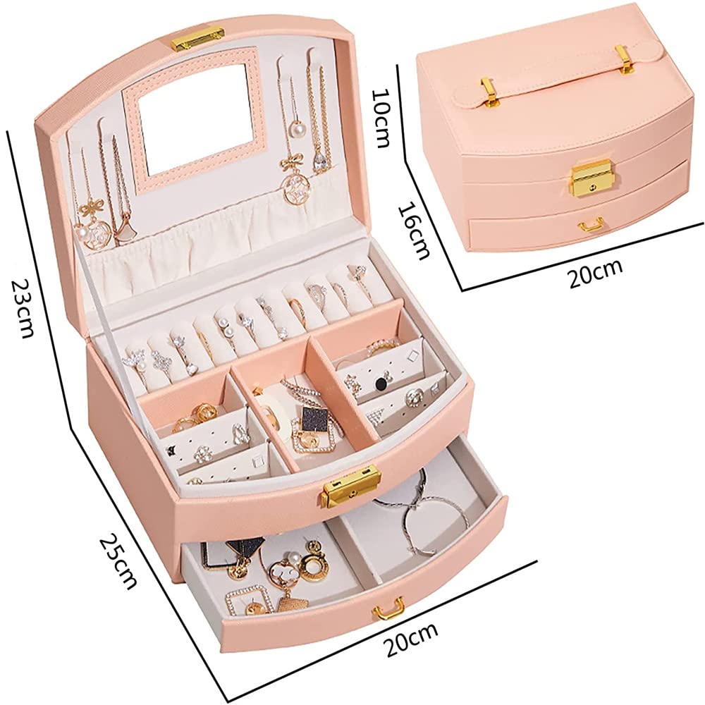 OKUSEKAY Jewelry Jewelry Accessory Popular for Girls and with Large Capacity Jewelry Small Item Earring Wedding Birthday Gift Box, Storage, Case,